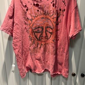 Distressed Pink Graphic Tee
